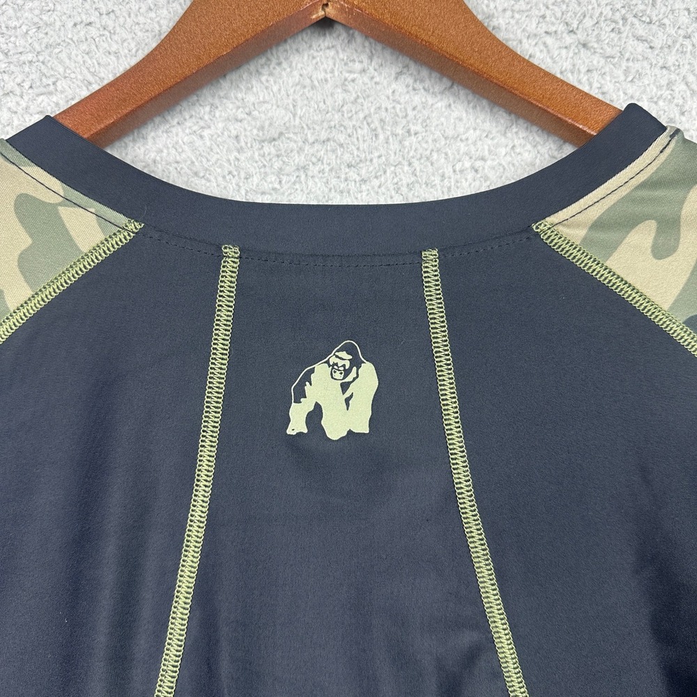 Gorilla Wear Lander Rashguard Mens 2XL Black Camo Long Sleeve Compression‎ Shirt - Picture 4 of 11
